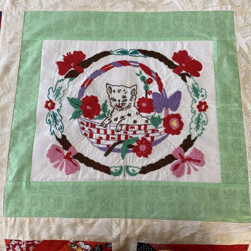 Handmade Patchwork Cotton Quilt Lightweight No Wadding / Batting 125 cm x 125 cm