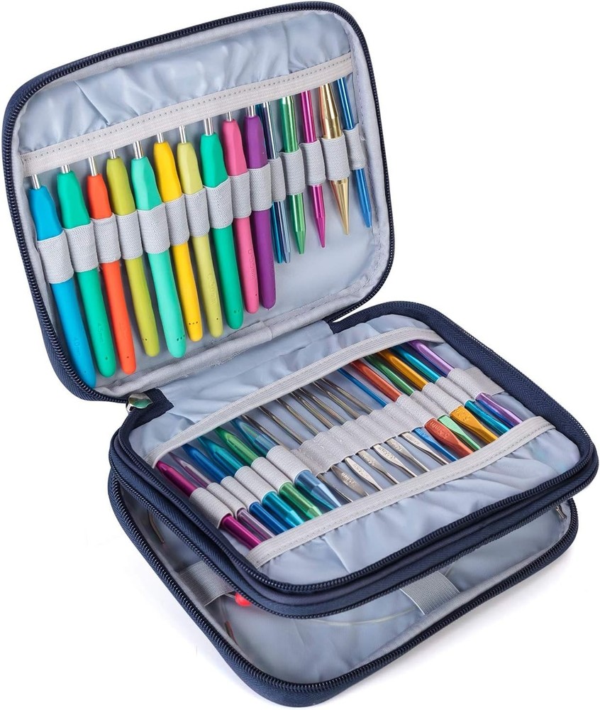Compact Waterproof Crochet Hook Case - Stylish Storage for Needles & Accessories
