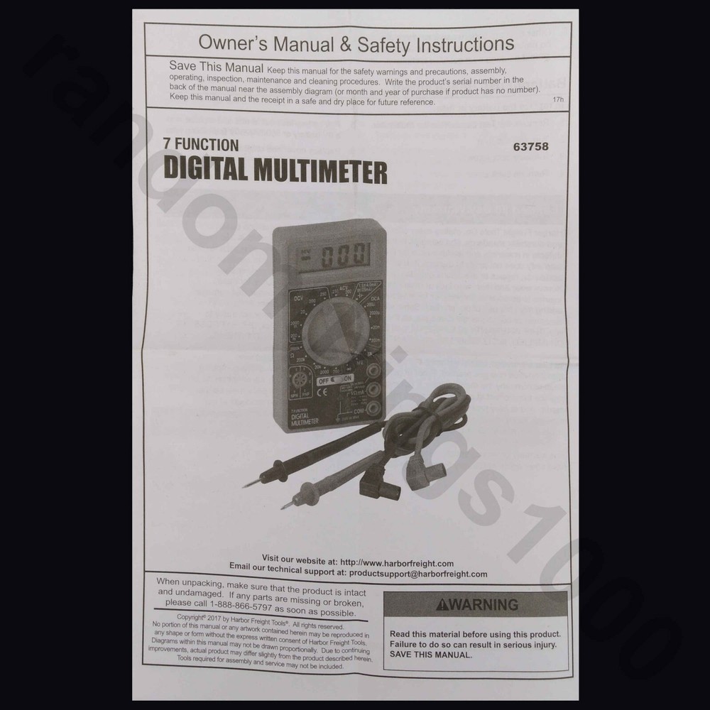 Digital Multimeter Battery Tester Voltmeter Voltage Tester OMH 7 Function Meter