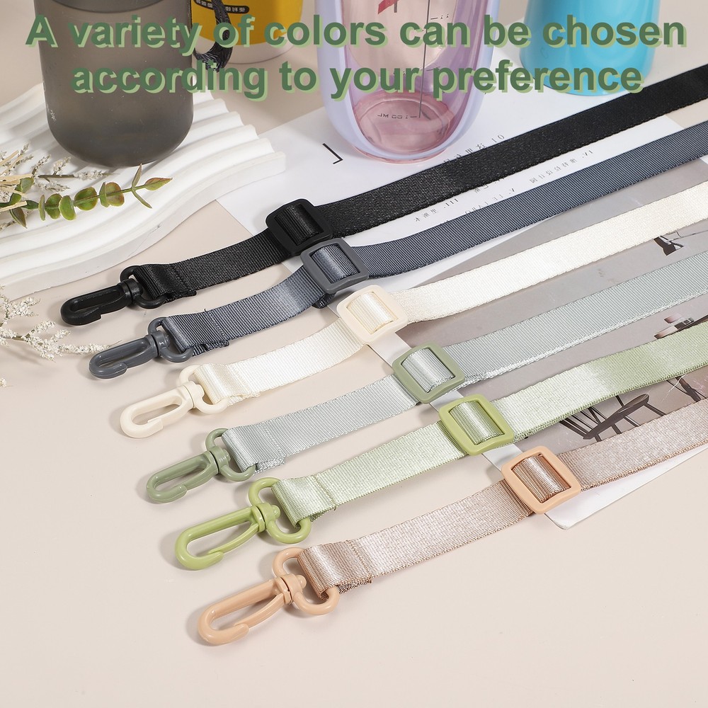 Polyester Adjustable Water Bottle Holder Lanyard Bottles Strap, Khaki/2 PCS
