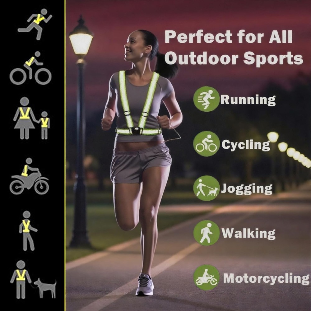 2-10 Pack Adjustable Reflective Vests - Essential Safety Gear for Night Exercise