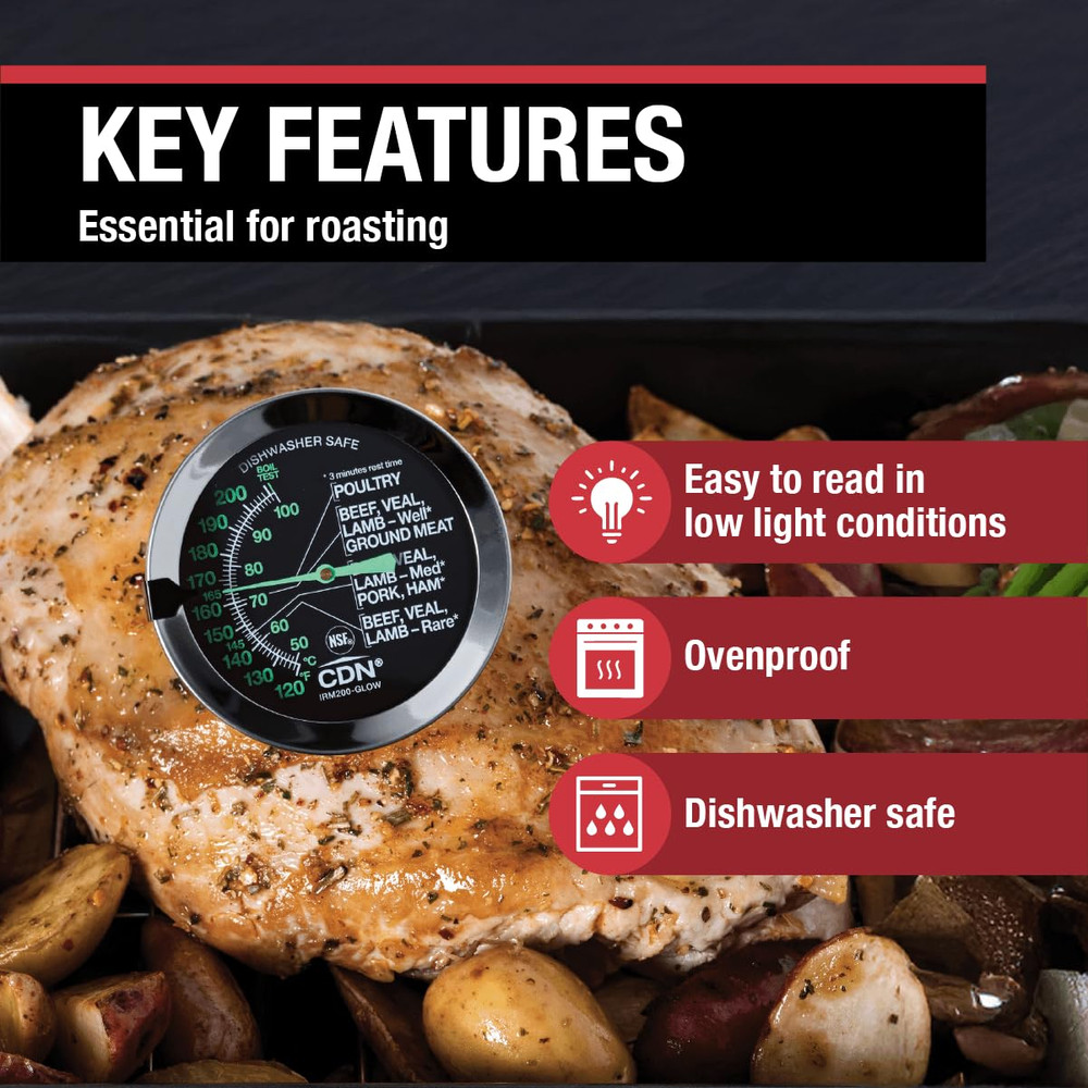 Ovenproof Meat Thermometer – Glow Dial | Proaccurate® | 2" Easy-Read Dial | Wate