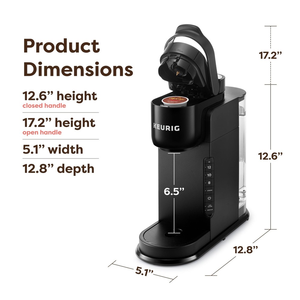 K-Express Single Serve K-Cup Pod Coffee Maker, 3 Brew Sizes, Strong Button Fe...