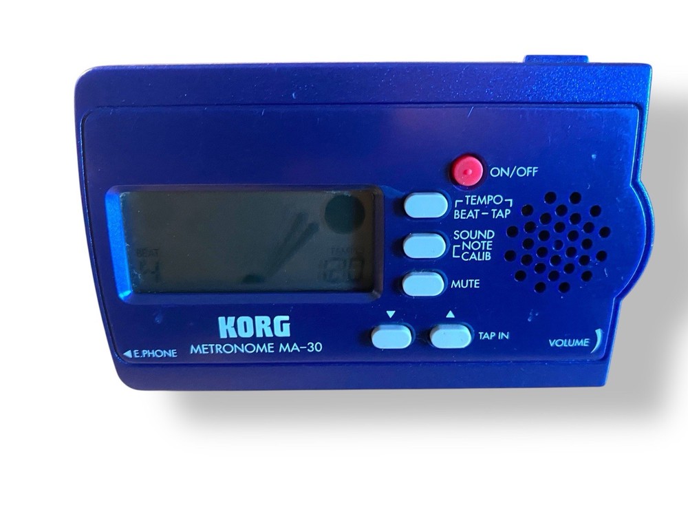 Korg MA-30 Compact Digital Pocket Metronome Blue - Tested - WORKING