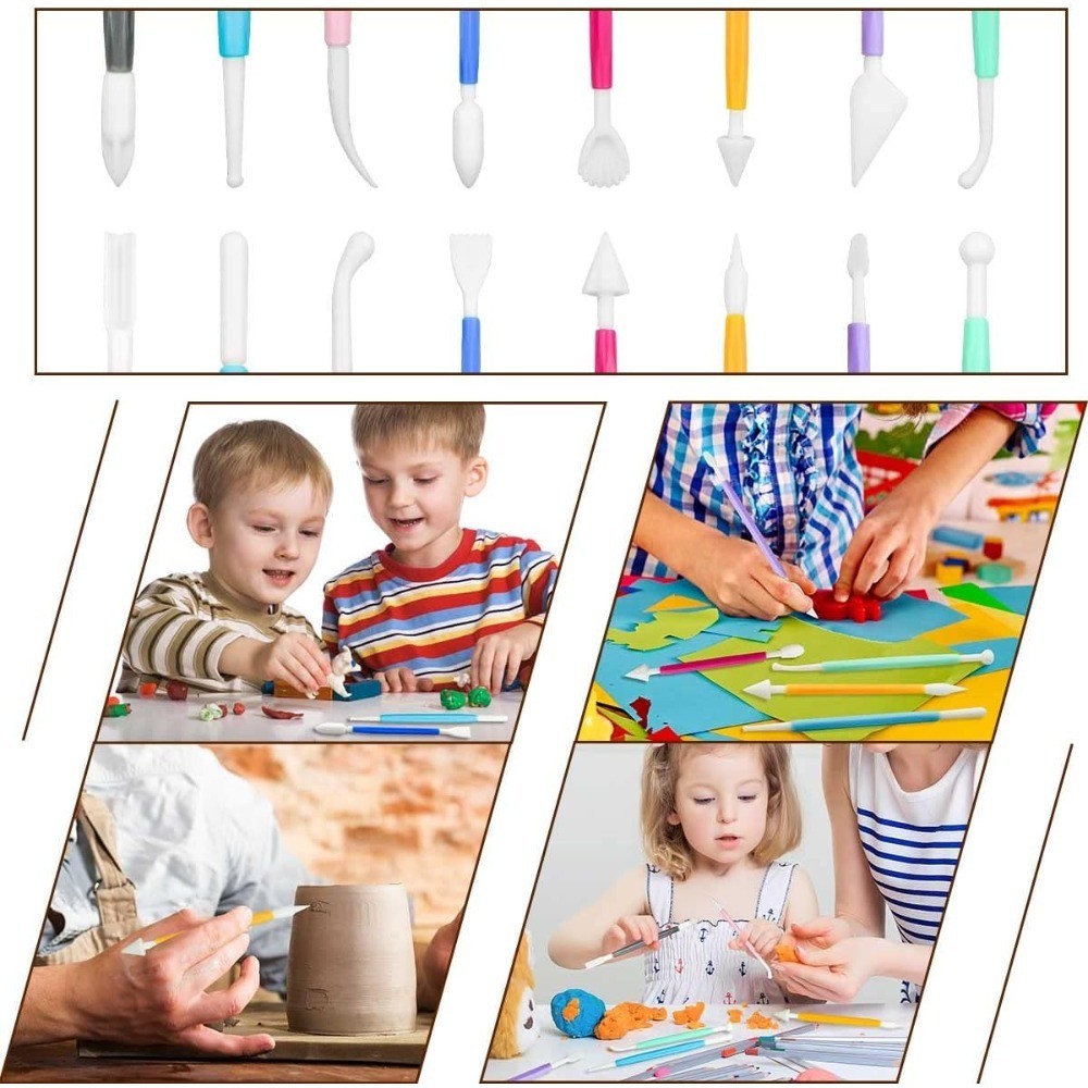 Plastic Clay Modeling Tools Set 8 Piece Sculpting Kit Polymer Clay Shaping