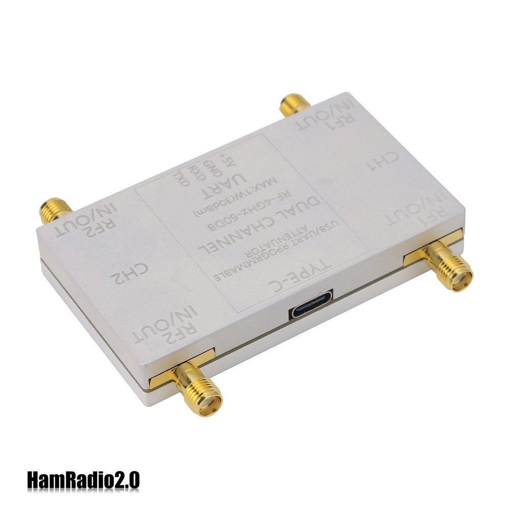 RF-4GHz-60DB Dual Channel Programmable RF Attenuator + Type-C Cable for PC