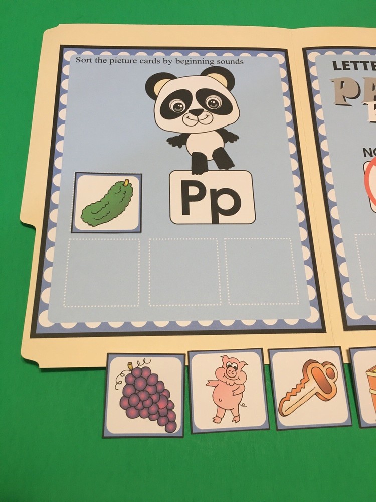 Patrick Panda - Letter Pp - DIY File Folder game - Printed / Uncut