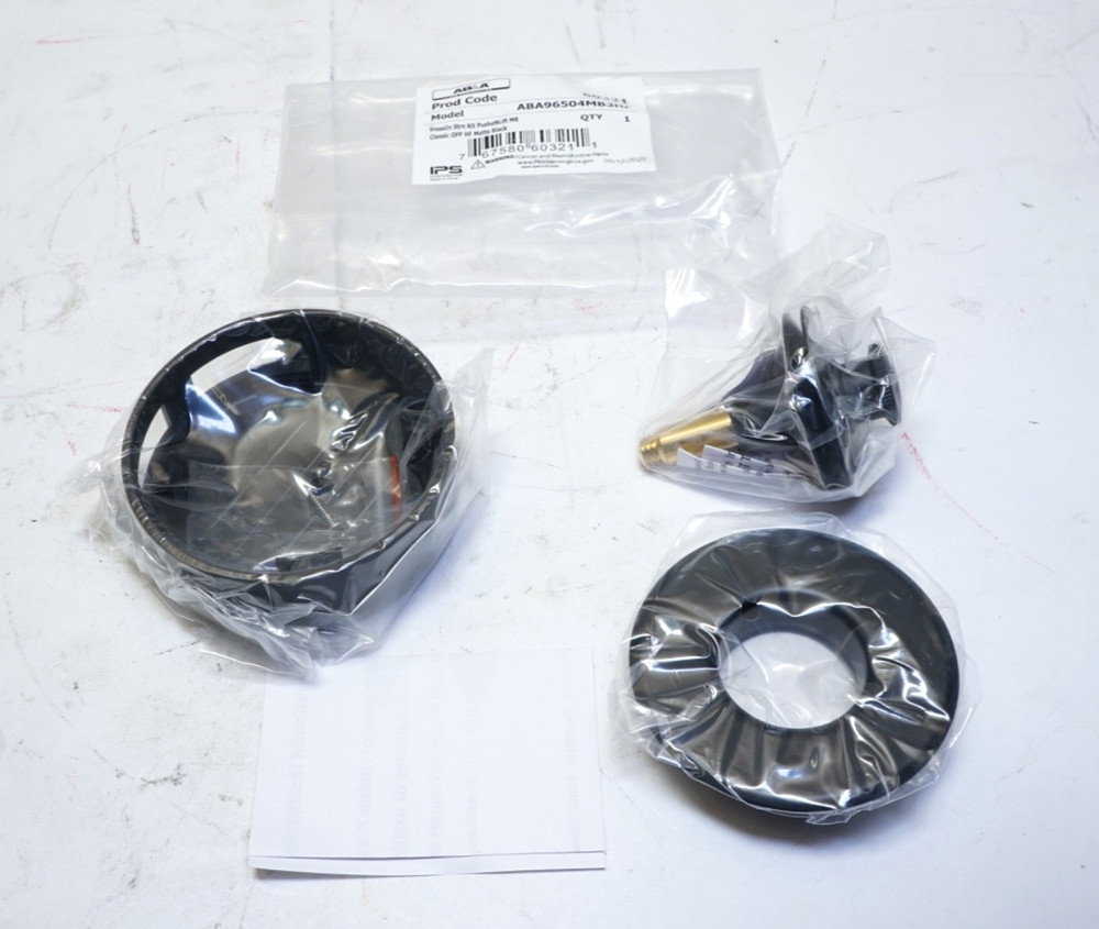 AB&A ABA96504MB3HF Press-In Push Lift Waste Overflow Trim Matte Black Ships FREE