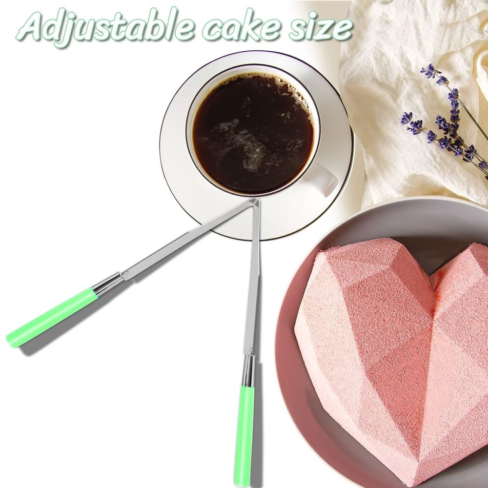 2 Pcs Cake Server and Multi Function Cake slicer cutter Stainless Steel Set f...