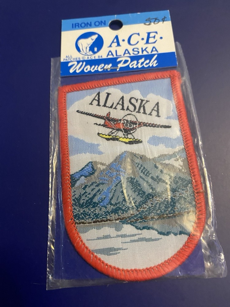 VTG  ALASKA Bi-Plane Woven Sew On  Patch