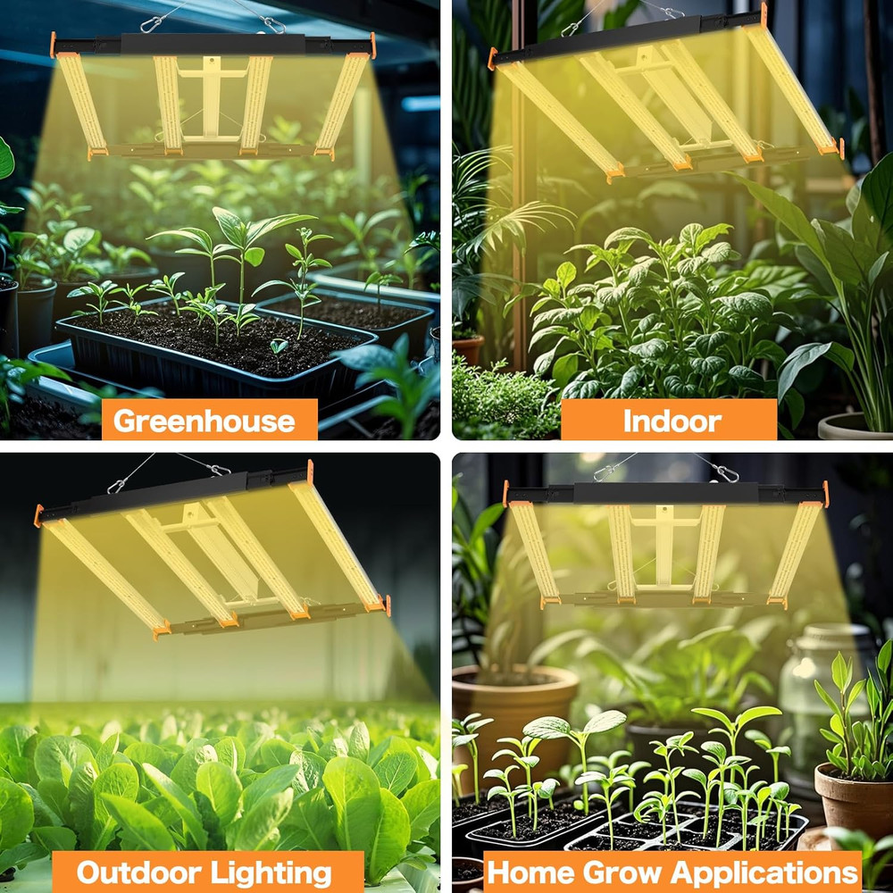 320W LED Grow Light, 3X3Ft Coverage Full Spectrum Daisy Chain Growing Light, Dim