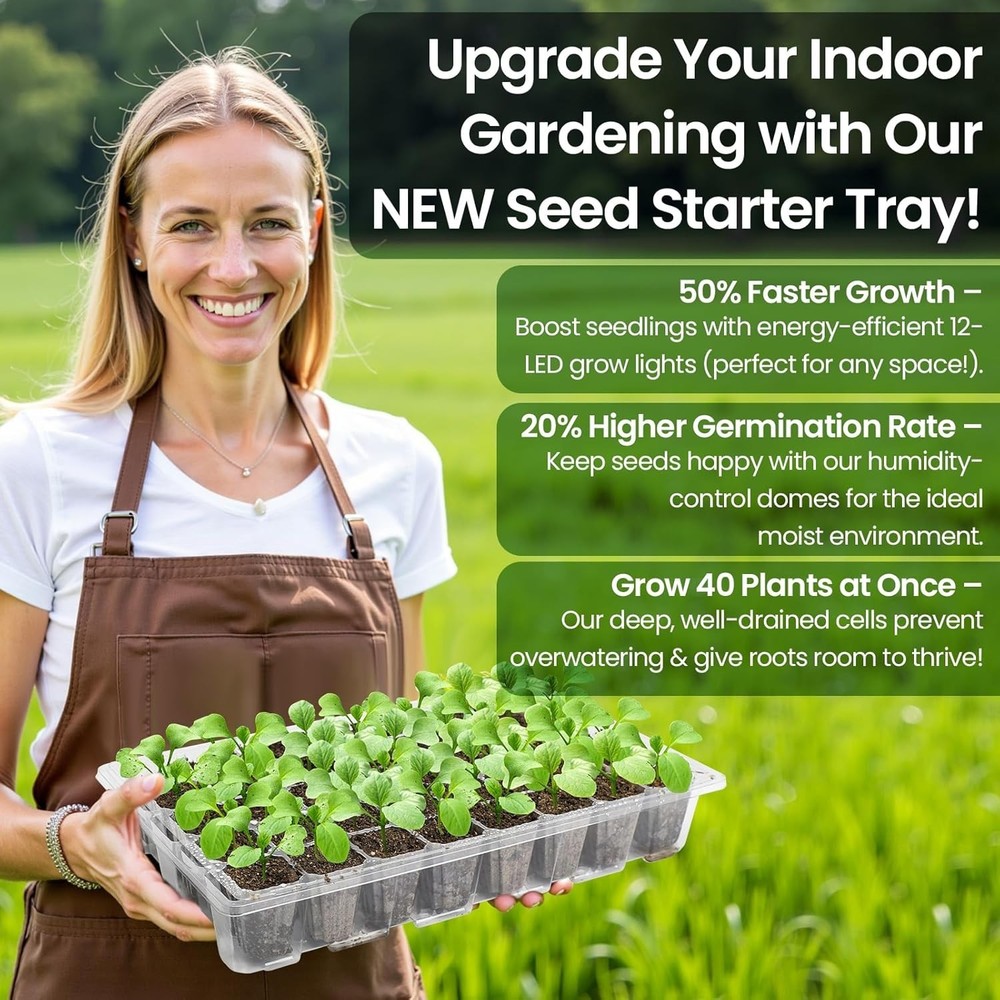 Complete Seedling Starter Kit with Full Spectrum Light=