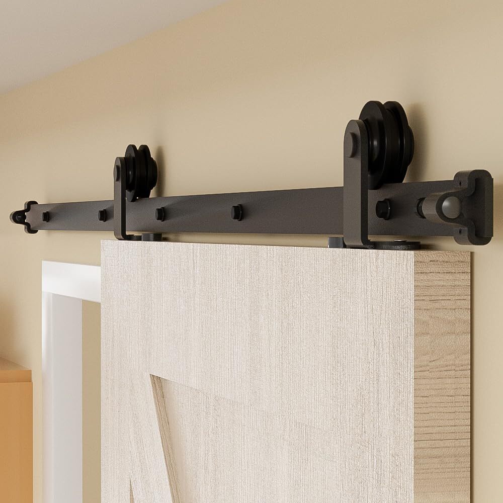 4FT-20FT Sliding Barn Door Hardware Track Single/Double Doors Kit,Closet/Kitchen