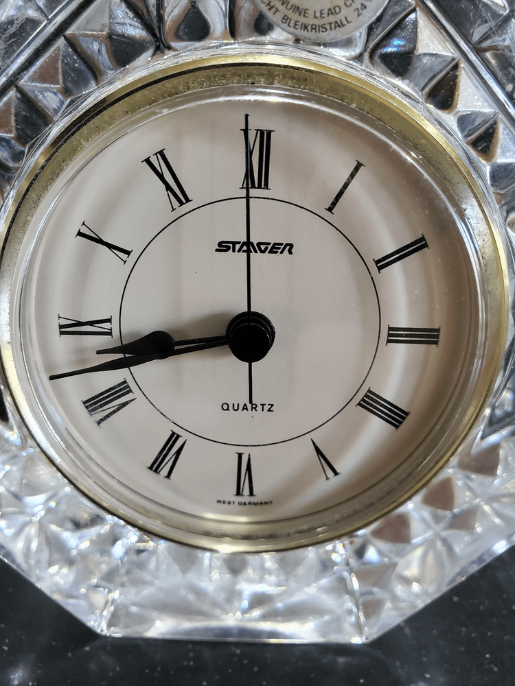 Staiger Crystal Quartz Desk Clock West Germany Octagon