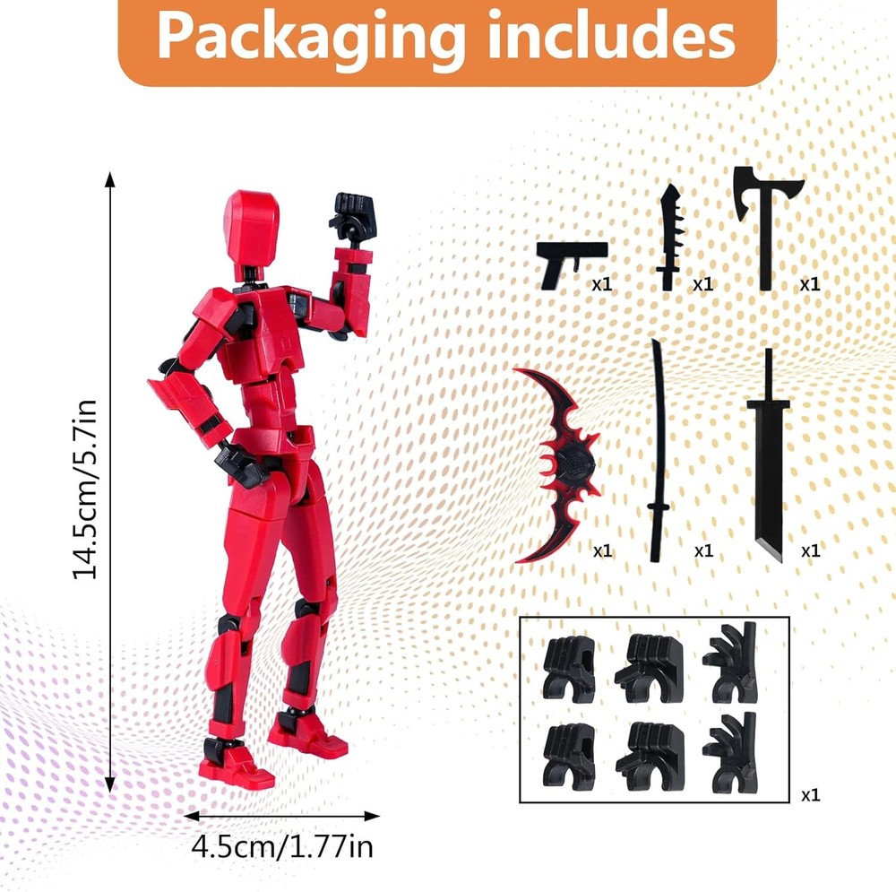 Action Figure Set, Model 13 Multi-Jointed Movable,Gift Box Red