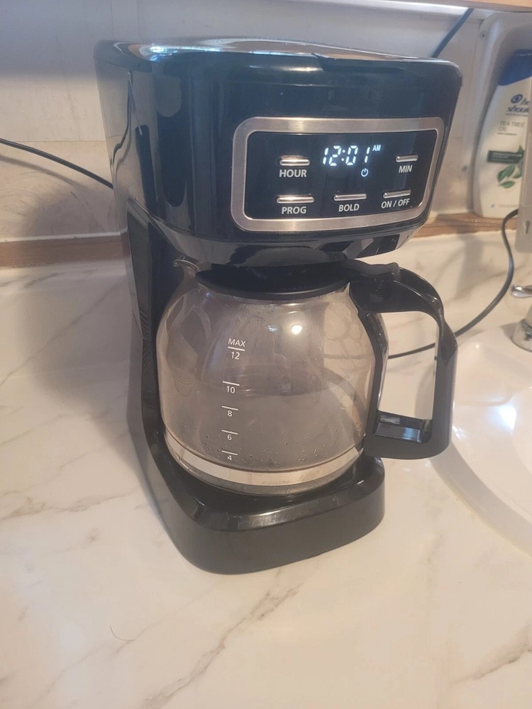 Mainstays 12 Cup Programmable Coffee Maker Black Model 552955 Drip Coffee Pot