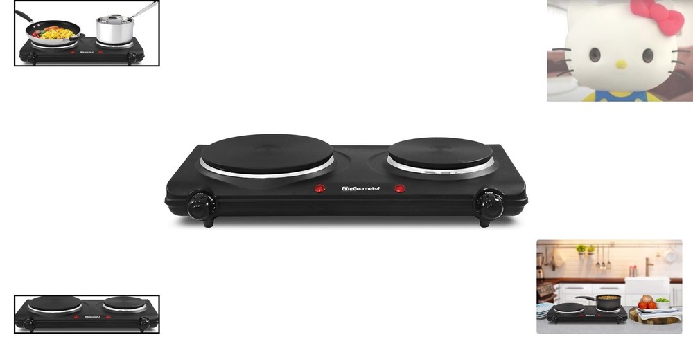 Versatile 2-Burner Electric Hot Plate - Compact and Portable Cooking Solution