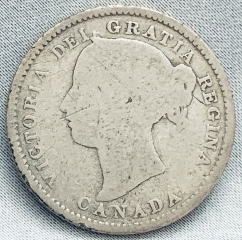 1887 Canada 10 Cents Silver Coin