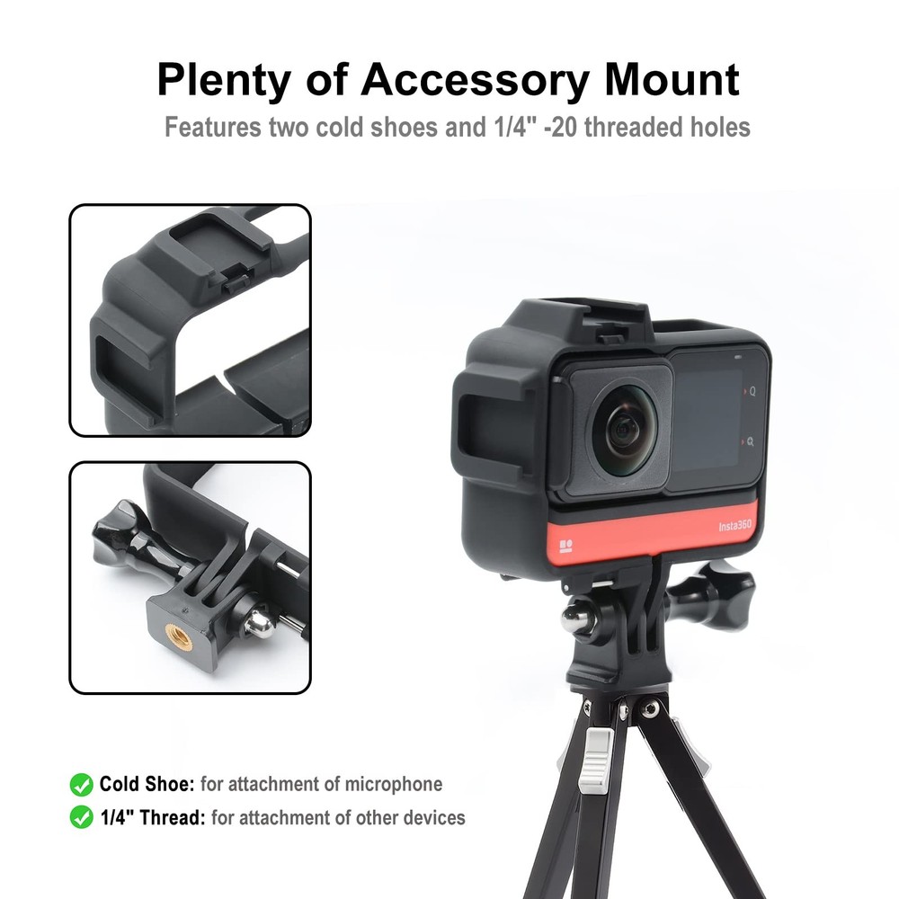 Mounting Bracket Protective Case Cage Mount Fits Insta360 ONE RS Frame
