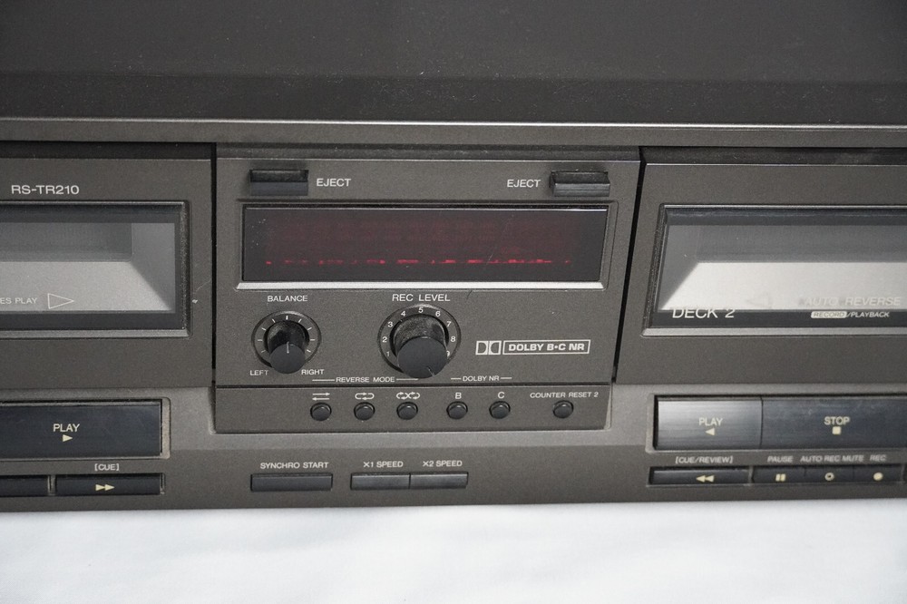 Working Vintage Technics Stereo Double Cassette Deck RS-TR210 PLEASE READ