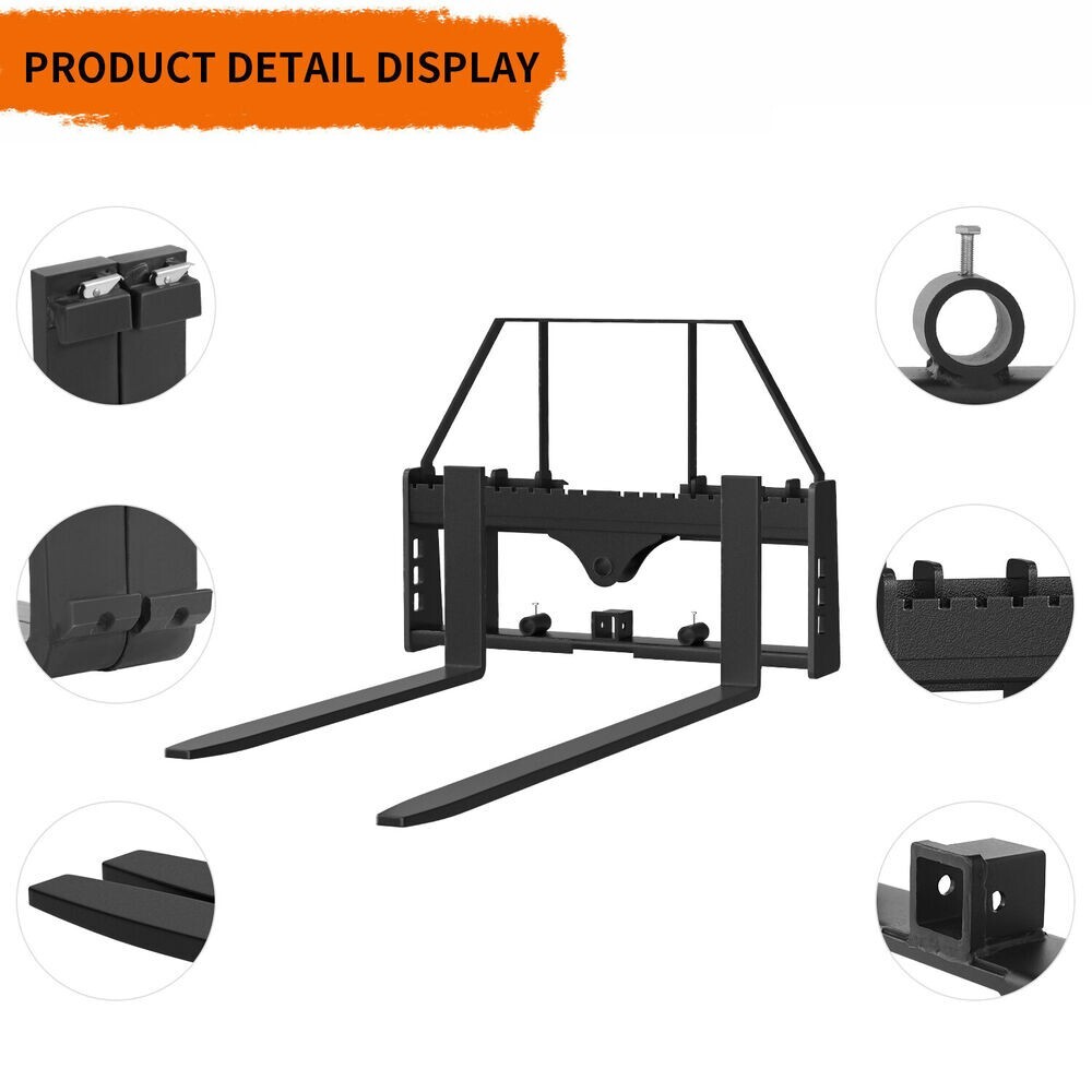 Quick Attach Pallet Forks Attachment 45" 2500LBS W/42" Fork Blades -High Quality