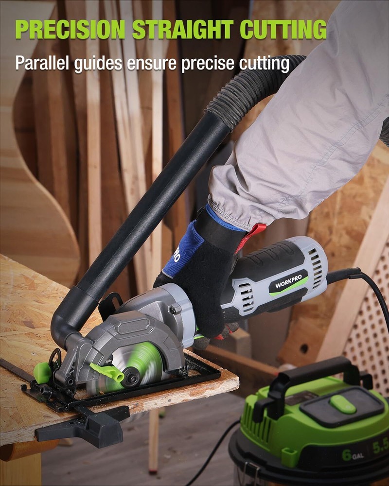 WORKPRO 5.8Amp 3500RPM Circular Saw with Parallel Guide Clean & Precise Cutting