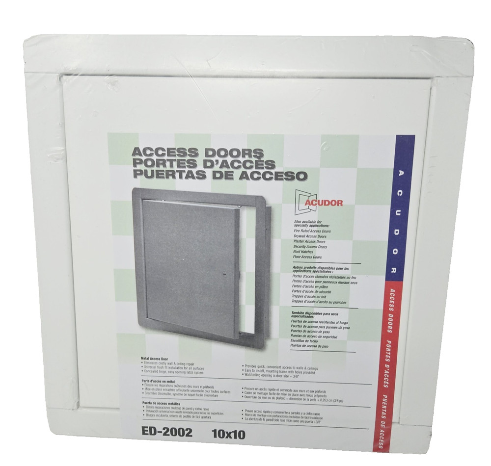 Acudor ED-2002 Flush Access Door 10" x 10", White- BEND ON CORNER