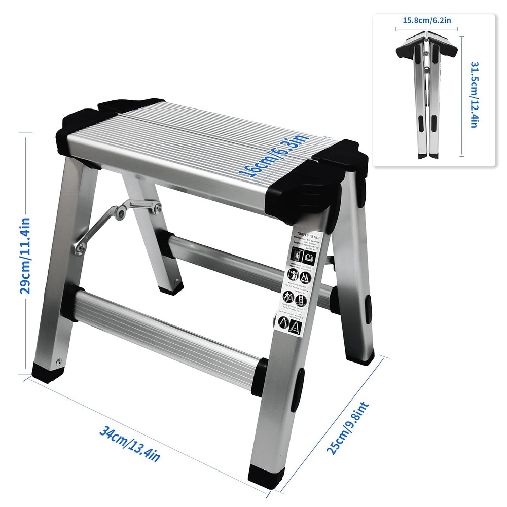 Folding Step Stool Small Foldable Step Stool One Step Ladder with 330 lb Larg...
