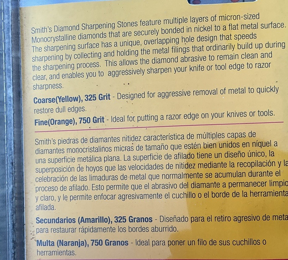 Smith's Combination Knife Sharpener Fine Coarse Diamond Sharpening Stone