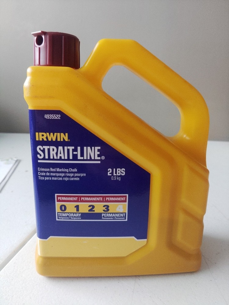 IRWIN Tools STRAIT-LINE Permanent Staining Marking Chalk, Crimson Red, 2 Pounds