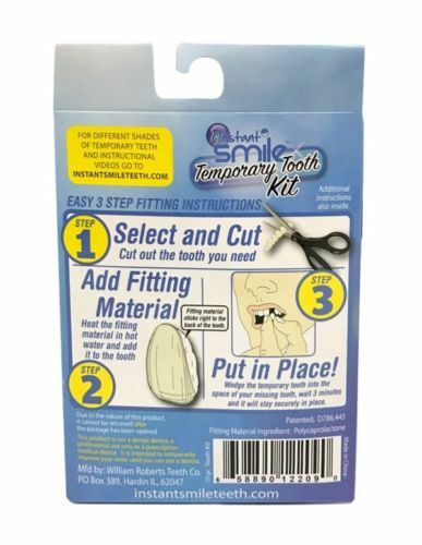INSTANT SMILE MULTI-SHADE TEMPORARY REPLACEMENT TEETH KIT 3 SHADES 30 TEETH