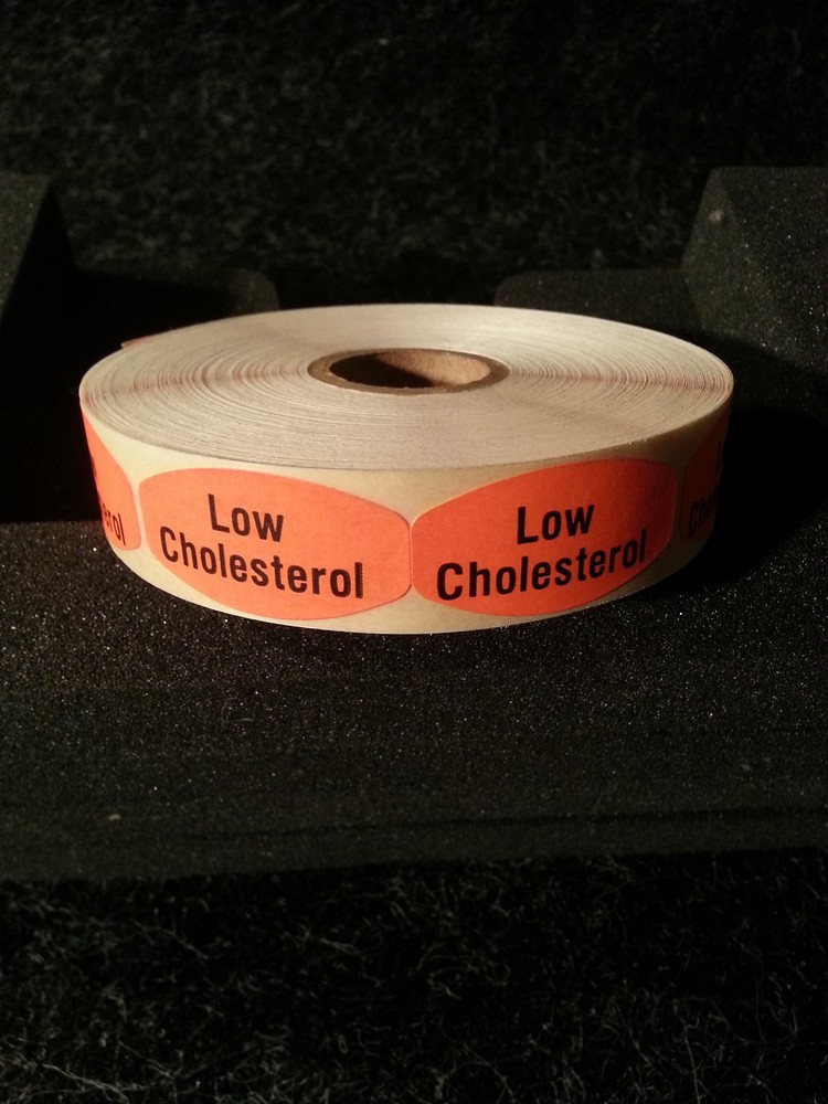 1000 each per roll  LOW CHOLESTEROL LABELS STICKERS