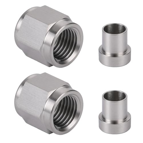 3AN Hardline Stainless Steel Tube Nut and Sleeve Fitting for 3AN-3/16", 2 Sets