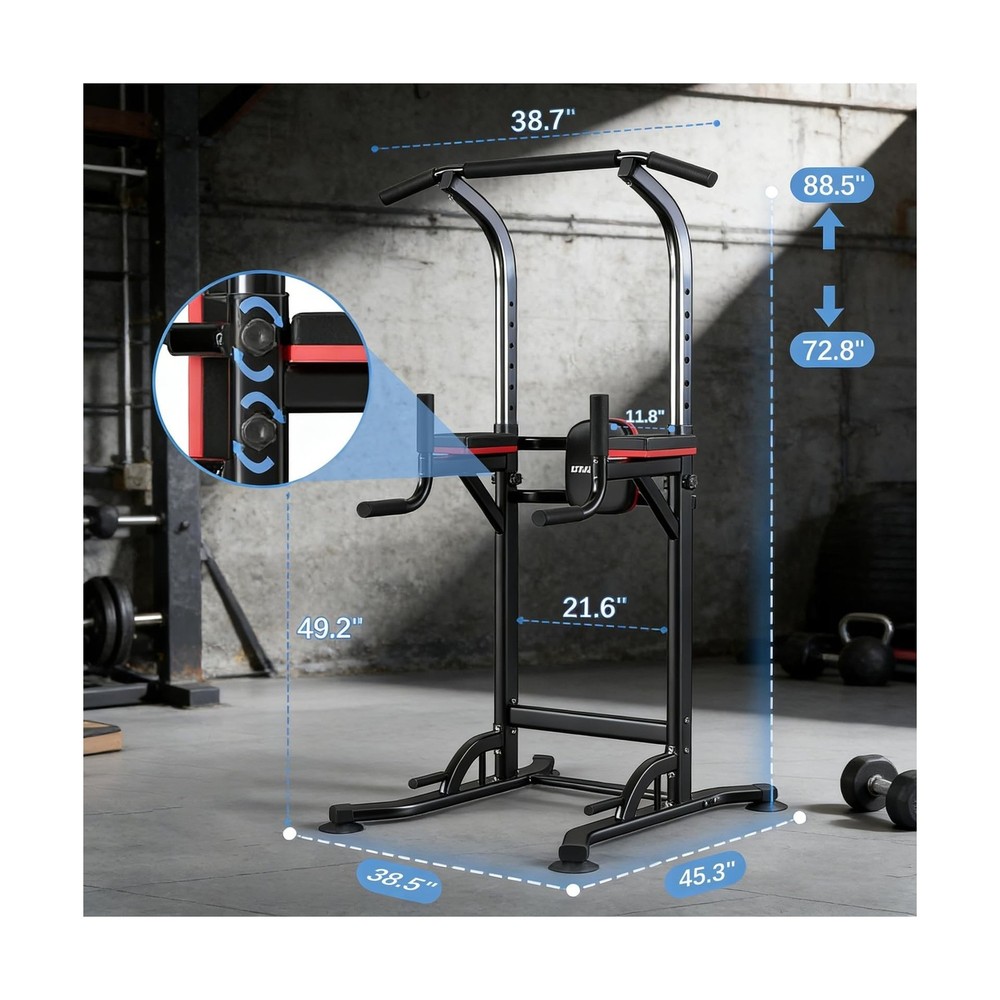 ZENOVA Pull Up Bar, Multi-Function Pull Up Dip Bar Station, Home Gym Workout ...