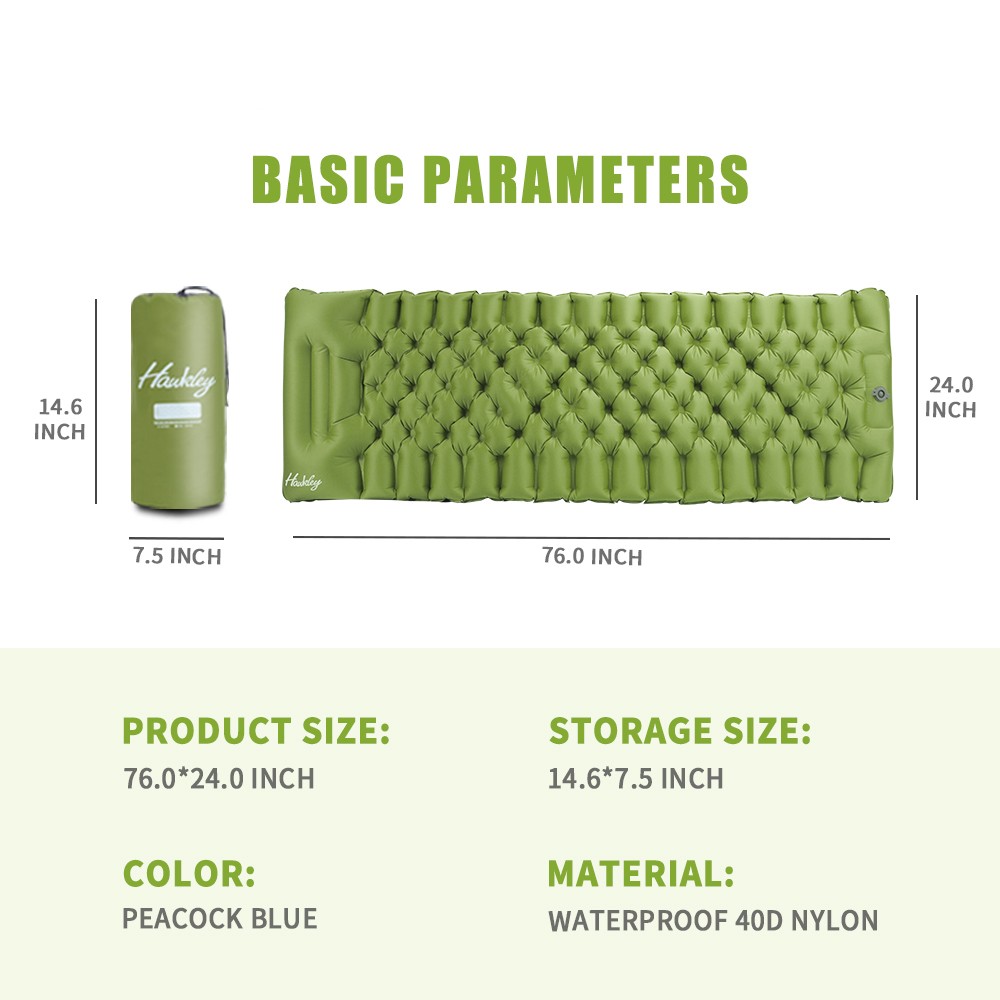 Self-Inflating Sleeping Mats for Camping- Sleeping Pad Comfortable Peacock Green