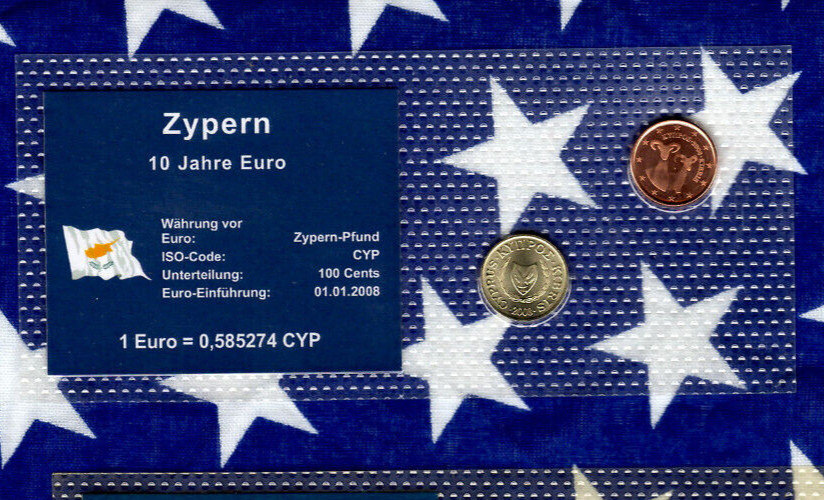 Cyprus 1 Cent 2008 1 Cent 2003 Gem UNC