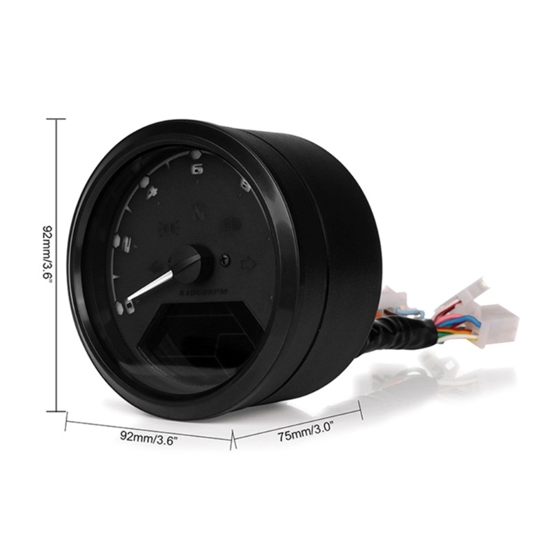12V Motorcycle Speedometer Tachometer Fuel-Meter Dashboard Gauges Dial Odometer