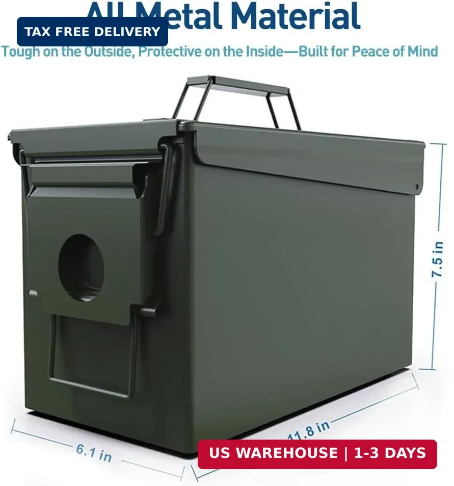 HARDROCK Metal Ammo Can, Ammo Box