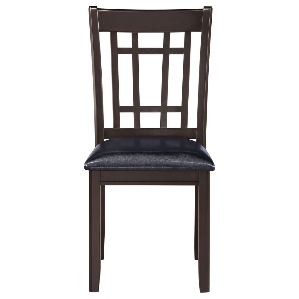 Espresso and Black Lattice Back Side Chairs