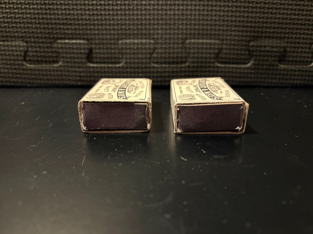 1910 Bryant & May matchbooks - 2 empty custom design display boxes