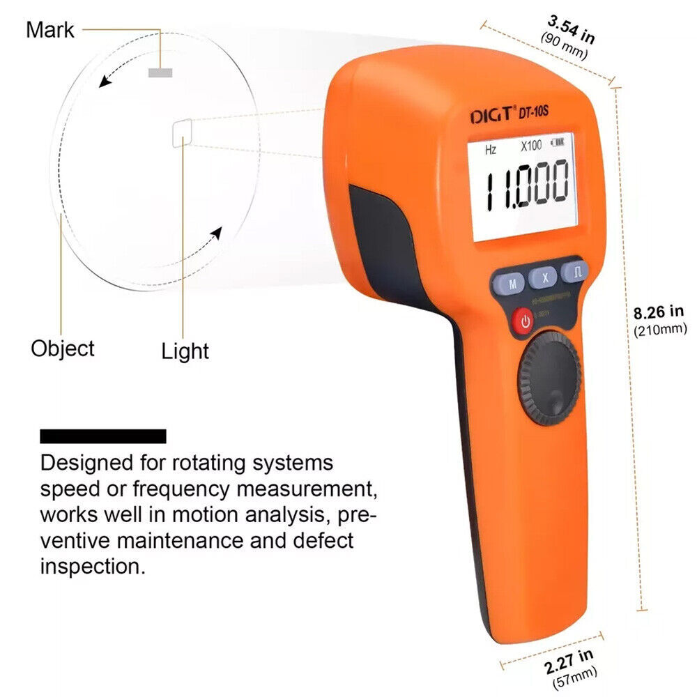 Handheld Digital Stroboscope LED Flash Strobe Tachometer Speed Tester 2024