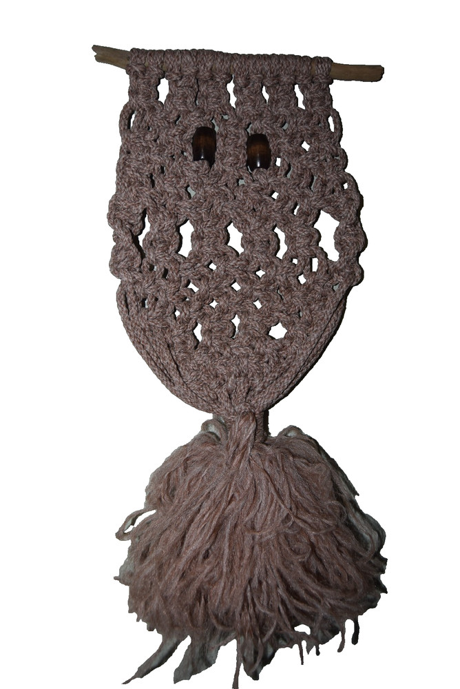 Handmade Macrame Brown OWL