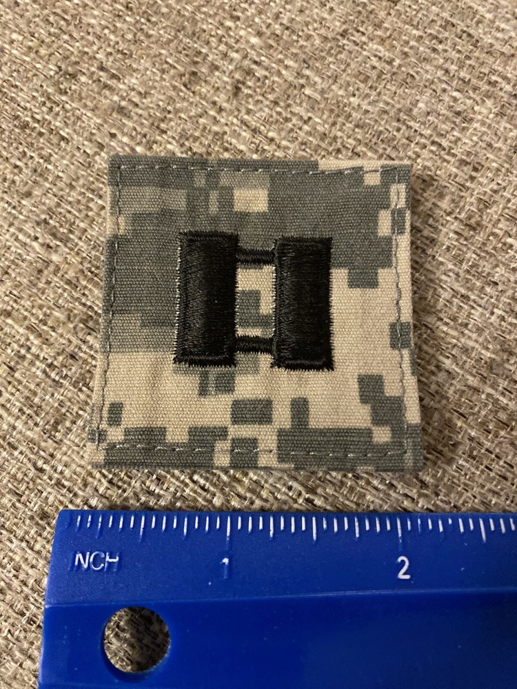 US Army Captain CPT O-3 Rank ACU Hook / Loop Pattern Military Patch INV6667
