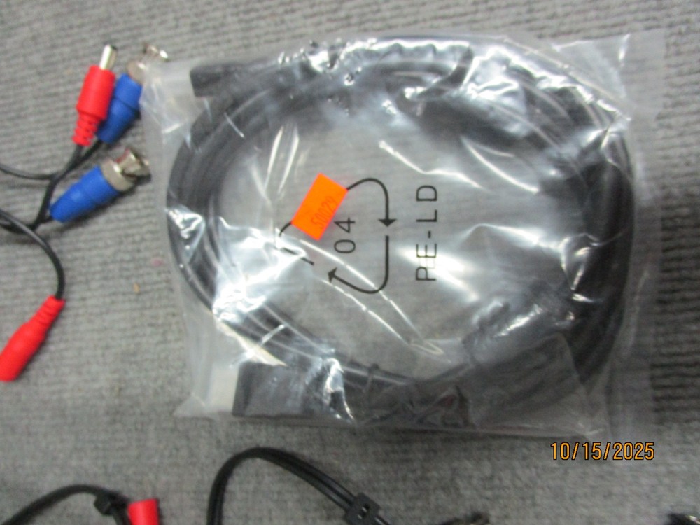 (5) Black 100' CCTV Cabels Power BNC for Home Surveillance Camera System