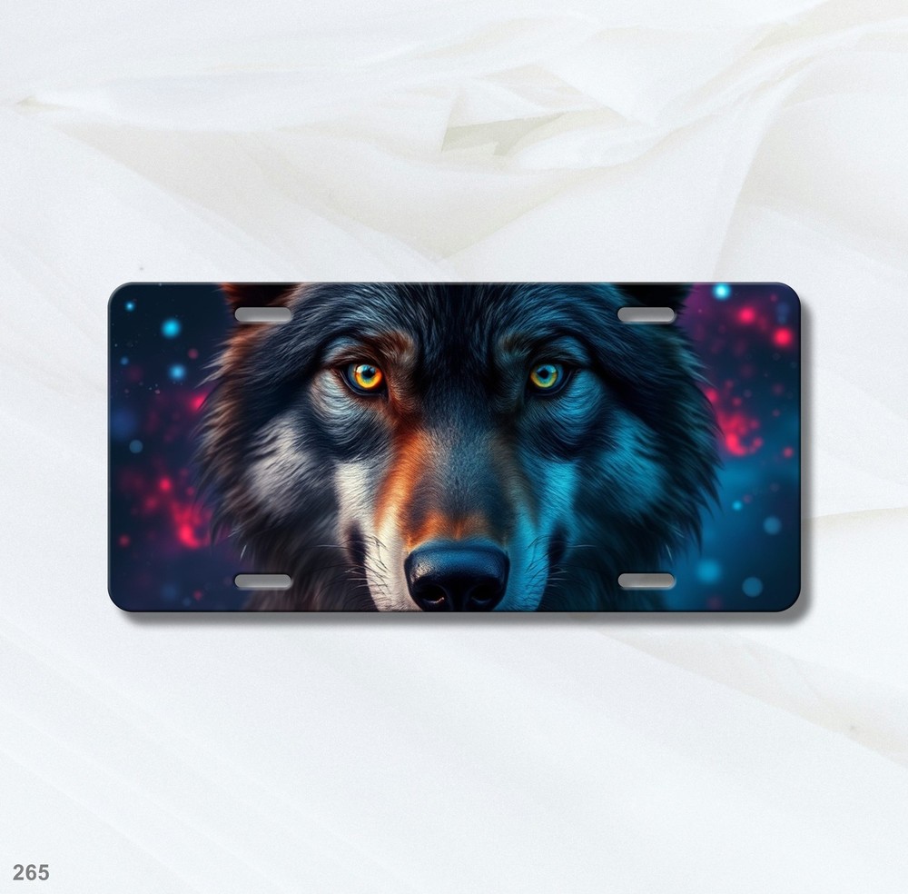 Beautiful Wolf License Plate Optional Text Front Plate Unique Gift