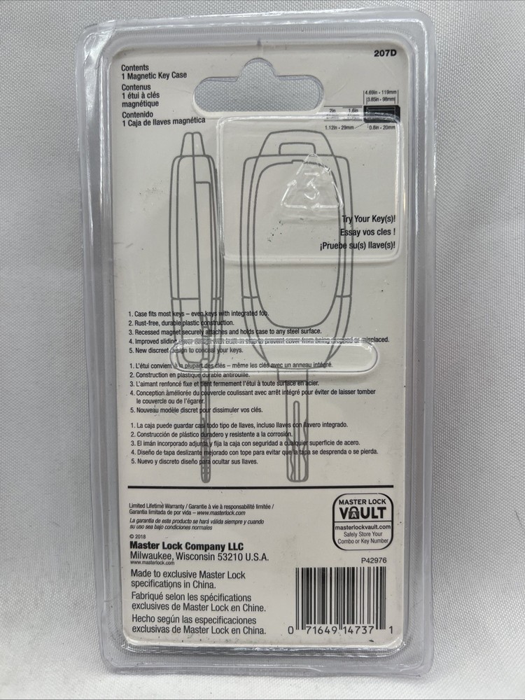 Master Lock Magnetic Key Holder, 2 Pack, Black