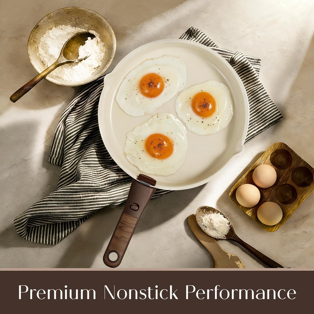 22-Piece Space-Saving Titanium Cookware Set - Effortless Cleanup & Versatile