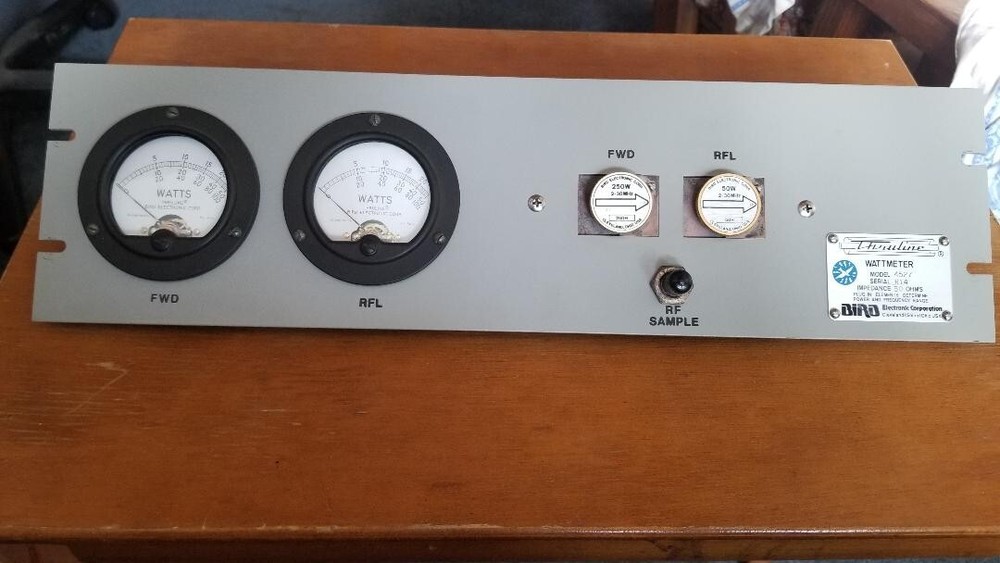 Bird 4527 Thruline rack mount dual meter Wattmeter, includes 2 elements