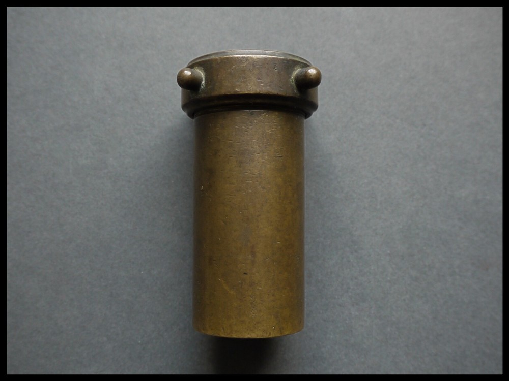 Antique Naval Microscope Lens Brass container Canister Empty.