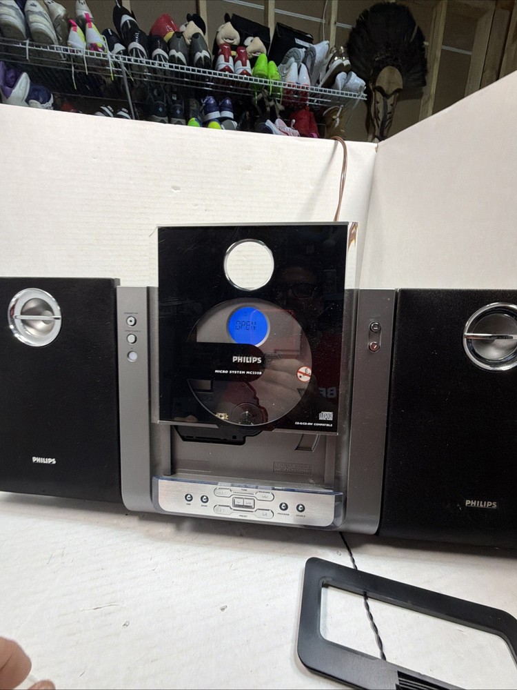 Philips MC235B/37 Micro Shelf Stereo System CD AM/FM w/ Speakers Tested Works